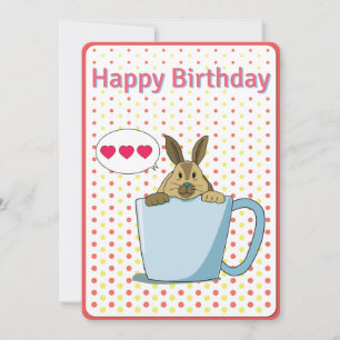 Mocha bunny Happy Birthday card