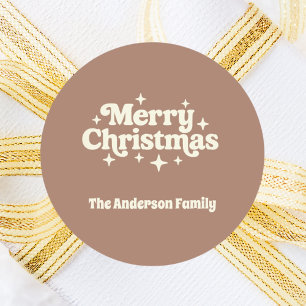 Mocha coffee cream Merry Christmas favour Classic Round Sticker