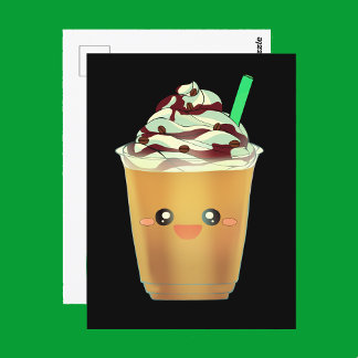 Mocha Coffee Iced Blended Drink Postcard