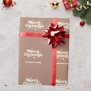 Mocha coffee Merry Christmas favour Wrapping Paper