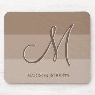 Mocha Colour Blocks Personalised Monogram Mouse Mat