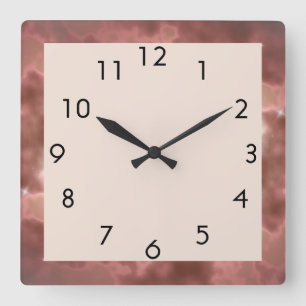 Mocha Copper Sparkle Square Wall Clock