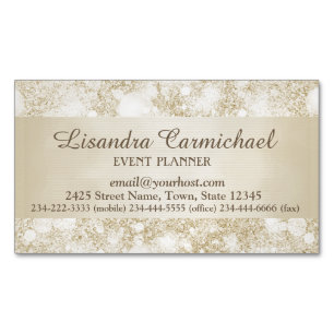 Mocha Cream Bokeh Magnetic Business Card