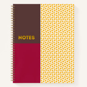 Mocha Crimson Gold Sunburst Notebook - S