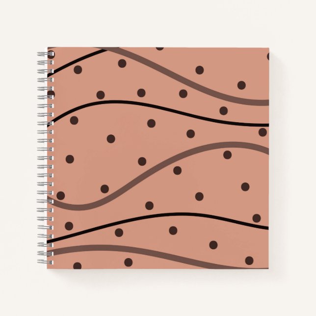 Mocha Dots & Stripes Pattern Journal (Front)