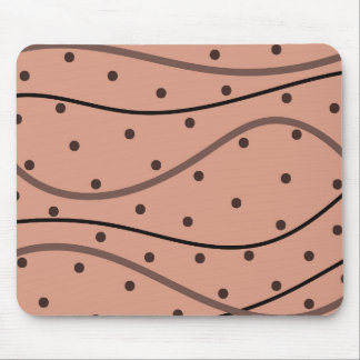 Mocha Dots & Stripes Pattern Mouse Mat