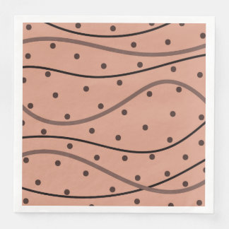 Mocha Dots & Stripes Pattern Napkin