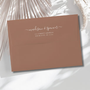 Mocha elegant and modern wedding 5x7 envelope
