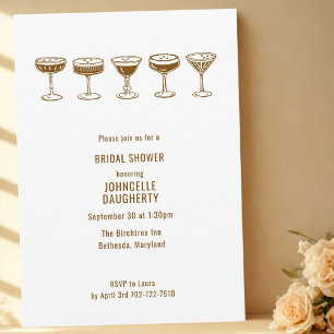 Mocha Espresso Martini Bachelorette w/QR Code Invitation