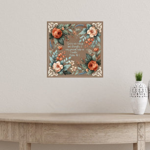 Mocha Floral Bible Verse Customisable Poster