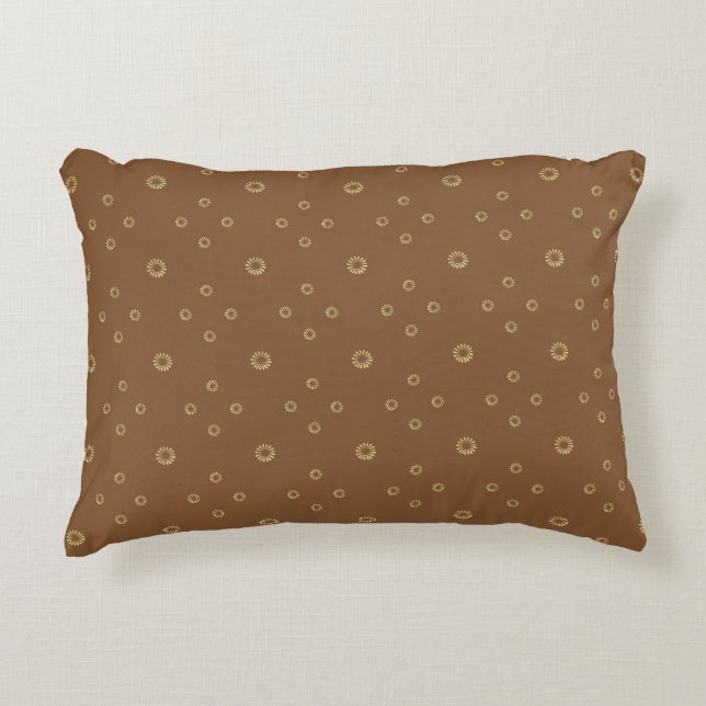 Mocha | Golden Zinnia Sun Decorative Cushion (Front)