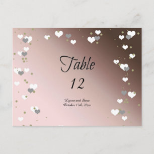 Mocha Hearts Table Seating Card