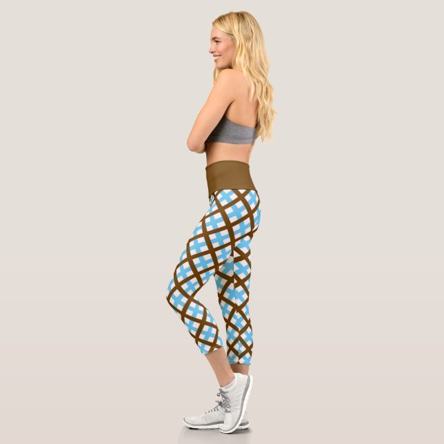 Mocha Ice Neoplaid Capri Leggings (Left)