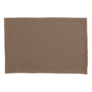 Mocha Latte Brown, Earthy Neutral Solid Colour Pillowcase