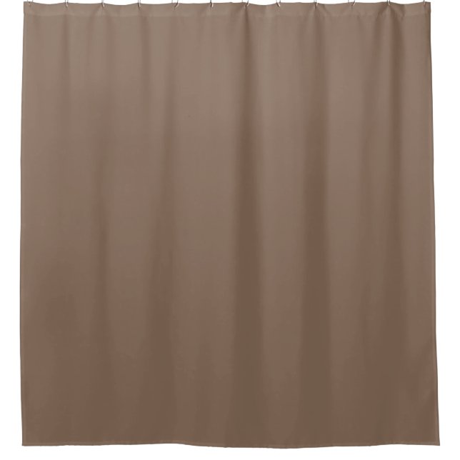 Mocha Latte Brown, Earthy Neutral Solid Colour Shower Curtain (Front)