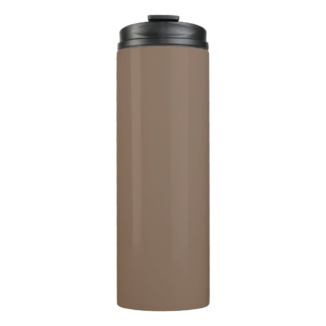 Mocha Latte Brown, Earthy Neutral Solid Colour Thermal Tumbler (Front)