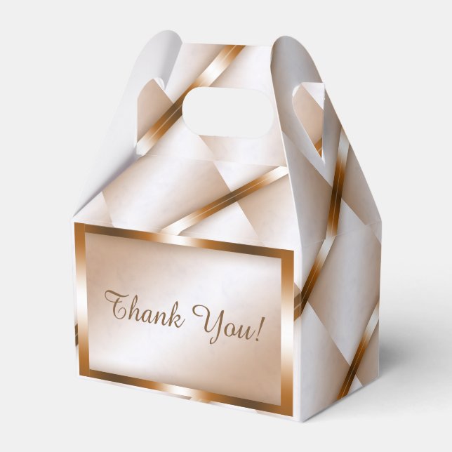 Mocha Marble Gable Favour Box (Front Side)