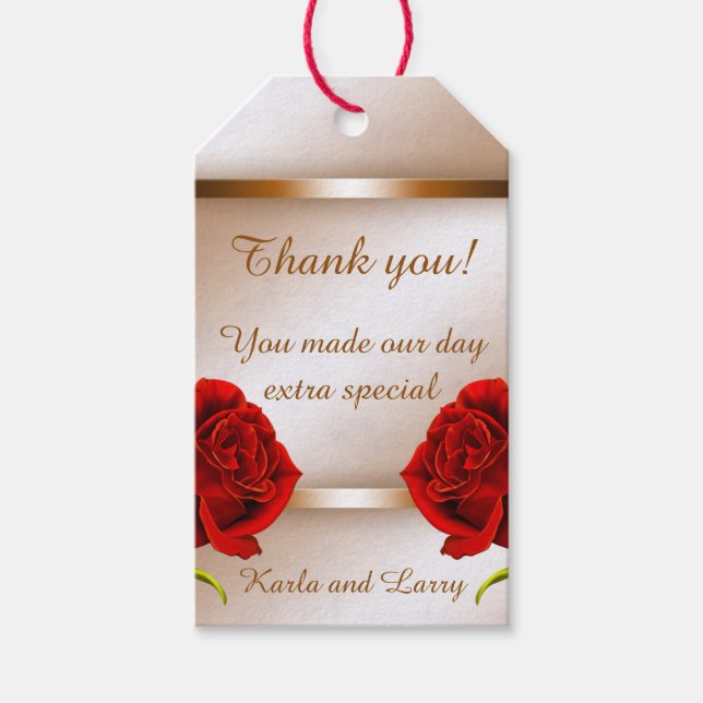 Mocha Marble Rose Gift Tags (Front)
