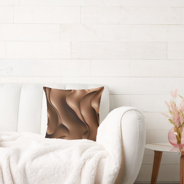 Mocha Mousse abstract depiction of creamy waves Cushion (Couch)