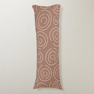 Mocha Mousse Abstract Hand-Drawn Doodle Circles Body Cushion