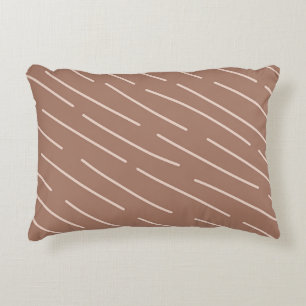 Mocha Mousse Abstract Hand-Drawn Doodle Line (3) Decorative Cushion
