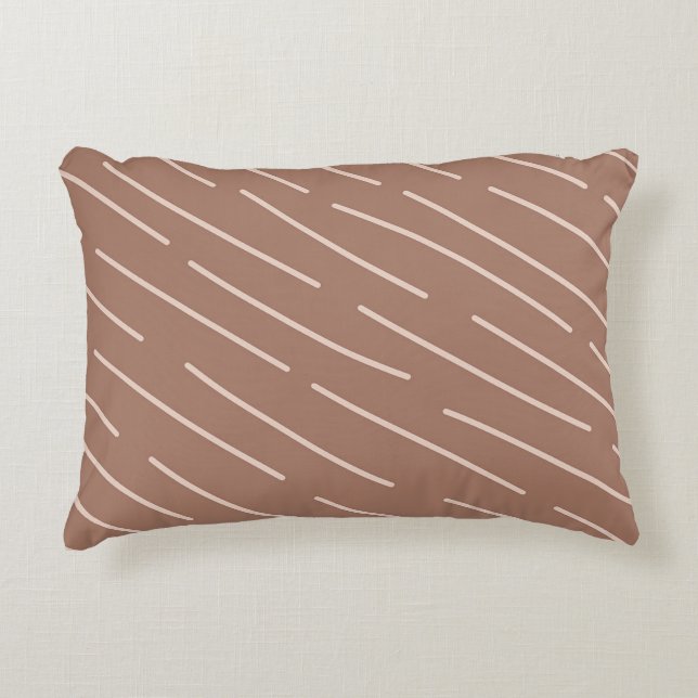 Mocha Mousse Abstract Hand-Drawn Doodle Line (3) Decorative Cushion (Front)