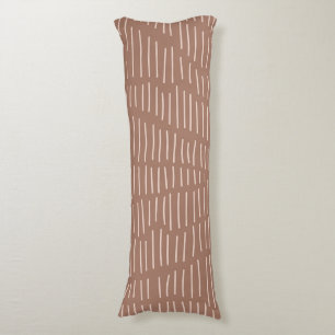 Mocha Mousse Abstract Hand-Drawn Doodle Line (4) Body Cushion