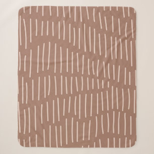 Mocha Mousse Abstract Hand-Drawn Doodle Line (4) Sherpa Blanket