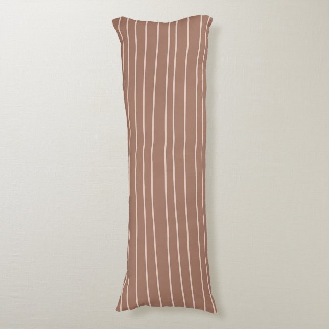 Mocha Mousse Abstract Hand-Drawn Doodle Line (5) Body Cushion (Front Vertical)