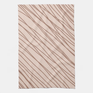 Mocha Mousse Abstract Hand-Drawn Doodle Line Tea Towel