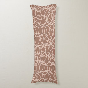 Mocha Mousse Abstract Hand-Drawn Doodles (2) Body Cushion