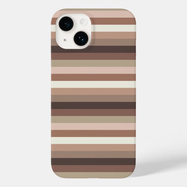 Mocha Mousse and Accents Horizontal Stripe Pattern Case-Mate iPhone Case (Back)