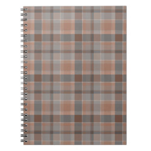 Mocha mousse and grey chequered notebook