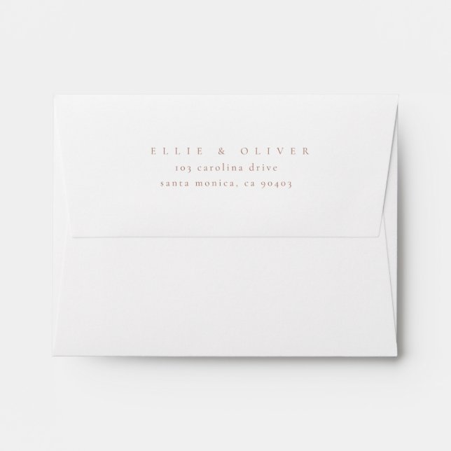 Mocha Mousse Boho Photo Wedding Modern Envelope (Back (Top Flap))