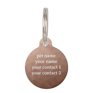 Mocha Mousse Brown geometric mesh Your name Pet Tag
