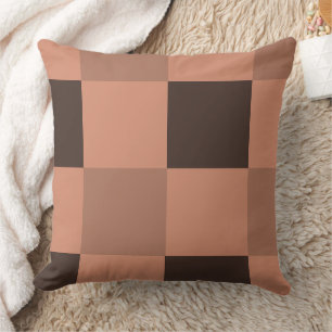 Mocha Mousse Checkered Cushion