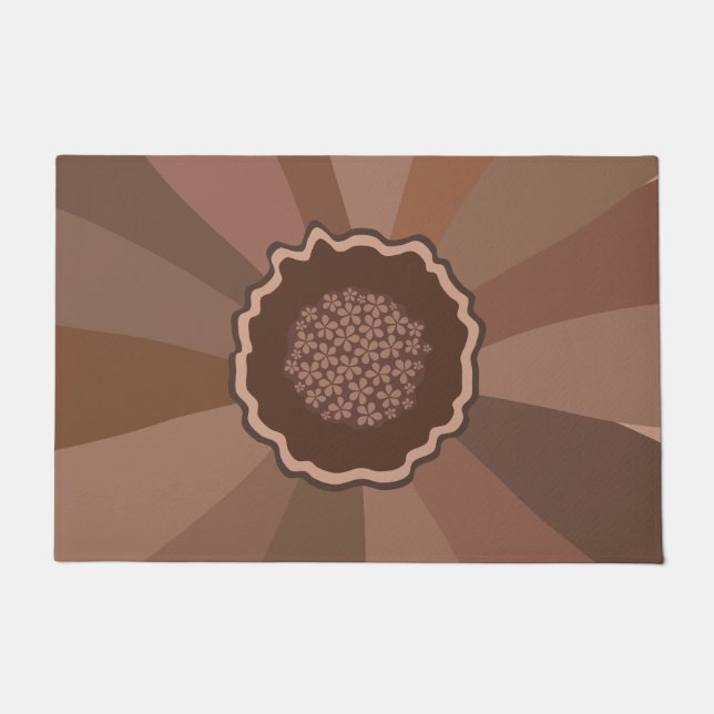 Mocha Mousse Daisy Floral Doormat (Front)