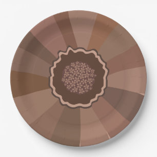 Mocha Mousse Daisy Floral Paper Plate