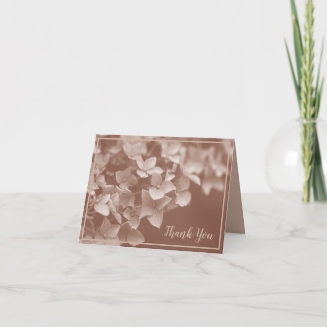 Mocha Mousse Floral Thank You Card (Front)