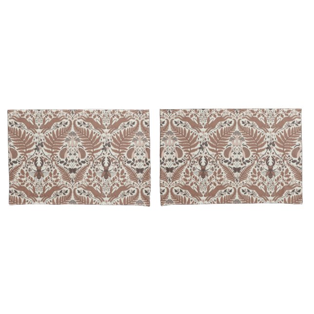 Mocha mousse forest/Woodland animals and plants Pillowcase (Front-Set)