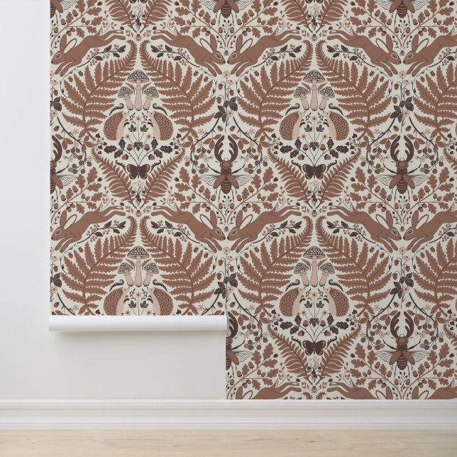 Mocha mousse forest/Woodland animals and plants Wallpaper (Application)