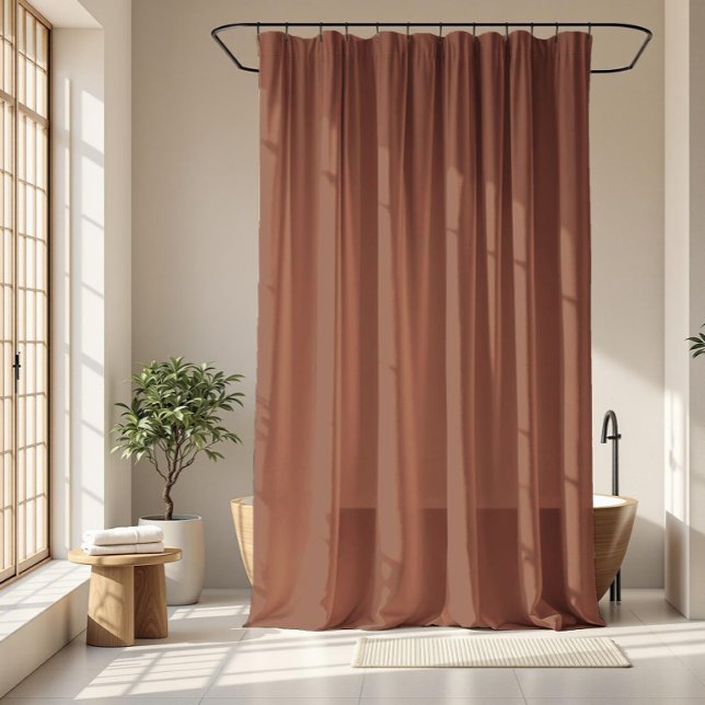 Mocha Mousse Solid Colour Light Chocolate Brown  Shower Curtain (Mocha Mousse solid color minimalist design shower curtain.)