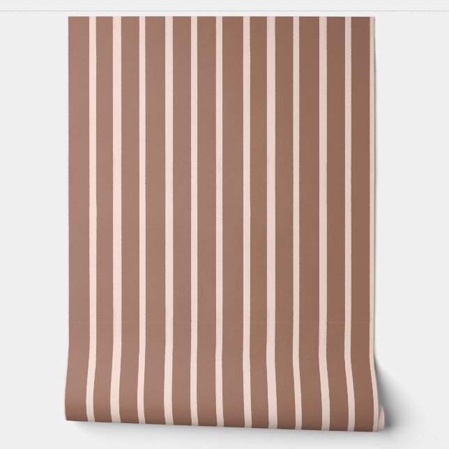 Mocha Mousse Stripes  Wallpaper (Unrolling)