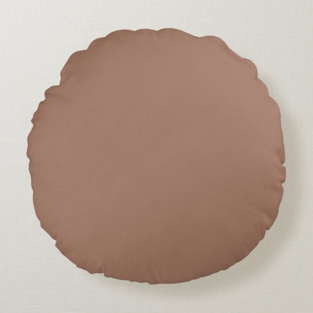 Mocha Mousse Trendy Elegant Solid Colour  Round Cushion (Front)