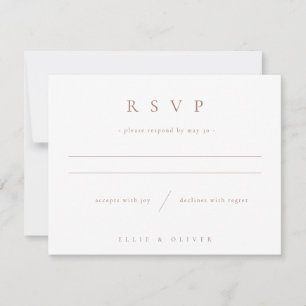 Mocha Mousse & White Boho Photo Wedding Modern RSVP Card