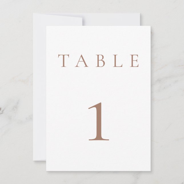 Mocha Mousse & White Wedding/Event Table Number (Front)