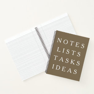 Mocha Notes Hardcover Spiral Notebook Journal