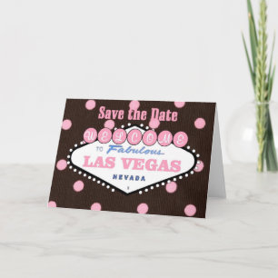 Mocha Pink Las Vegas Save the Date Card
