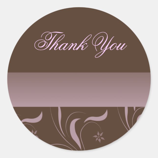 Mocha Pink Petal Thank You Sticker (Front)