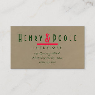 Mocha Plaster Interior Designer Business Card